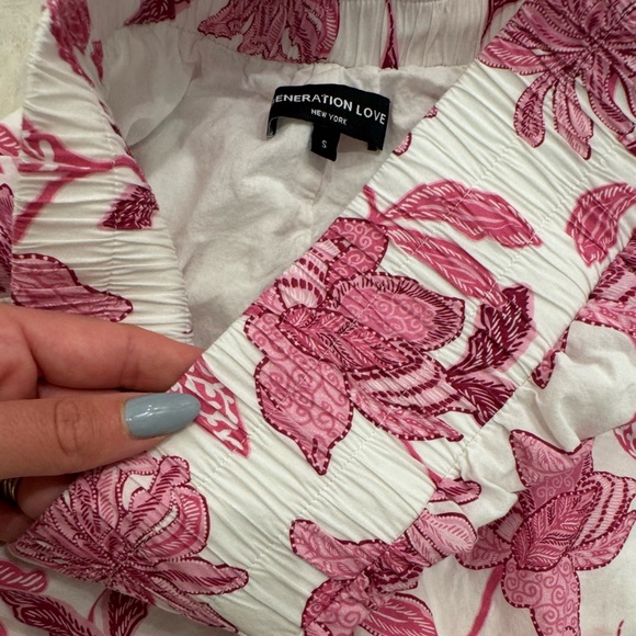 Generation Love Pink Floral Boxer Style High-Waisted Cotton Shorts - Picture 3 of 6